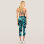 Turquoise Floral Leggings (Rückseite)