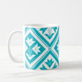 Turquoise Floral Quilt Mug Kaffeetasse