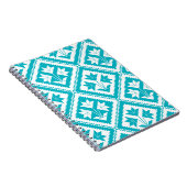 Turquoise Floral Quilt Spiral Notebook Notizblock (Rechte Seite)