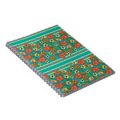 Turquoise Floral Spiral Notebook Notizblock (Rechte Seite)