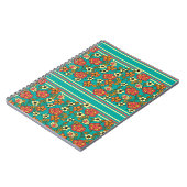 Turquoise Floral Spiral Notebook Notizblock (Linke Seite)