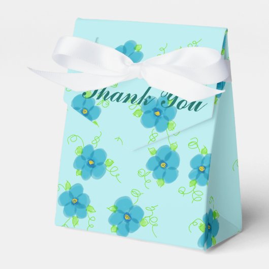 Turquoise Flower Envelope Favor Box Geschenkschachtel (Vorderseite)