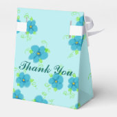 Turquoise Flower Envelope Favor Box Geschenkschachtel (Rückseite)