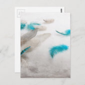 Turquoise Fluff Postkarte (Vorne/Hinten)