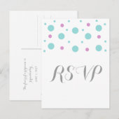 Turquoise Fuchsia Confetti Response Postkarte (Vorne/Hinten)