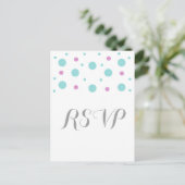 Turquoise Fuchsia Confetti Response Postkarte (Stehend Vorderseite)