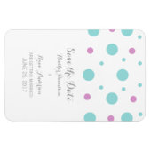 Turquoise Fuchsia Confetti Speichern Sie das Date  Magnet (Horizontal)