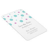 Turquoise Fuchsia Confetti Speichern Sie das Date  Magnet (Rechte Seite)