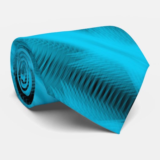 Turquoise Futuristic Abstract Diagonal Pattern Art Krawatte (Gerollt)
