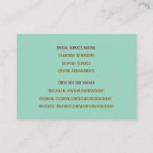 Turquoise Gardener Landscaper Florist Sonnenblume Visitenkarte (Rückseite)