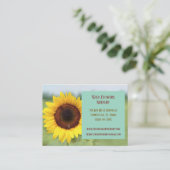 Turquoise Gardener Landscaper Florist Sonnenblume Visitenkarte (Stehend Vorderseite)