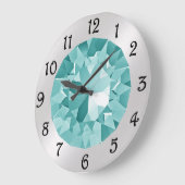 Turquoise Gem Large Clock Große Wanduhr (Winkel)