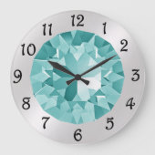 Turquoise Gem Large Clock Große Wanduhr (Vorderseite)