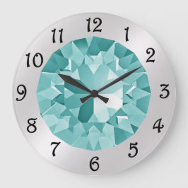 Turquoise Gem Large Clock Große Wanduhr