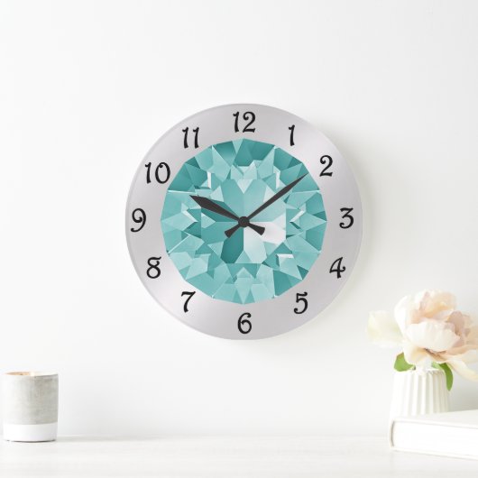 Turquoise Gem Large Clock Große Wanduhr (Zuhause)