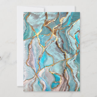 Turquoise Geode Kintsugi Einladung