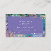 Turquoise Geode Marble & Gold Foil Visitenkarte (Rückseite)