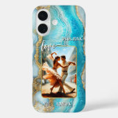 Turquoise Geode Wedding Dance Photo Phone Case (Rückseite)