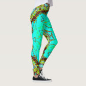 Turquoise Geometric Leggings – Abstrakte Symmetrie (Rechts)