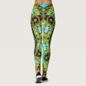 Turquoise Geometric Leggings – Abstrakte Symmetrie (Rückseite)