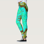 Turquoise Geometric Leggings – Abstrakte Symmetrie (Links)