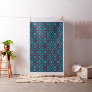 Turquoise gepunkteter Star Circle Stoff