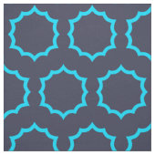 Turquoise gepunkteter Star Circle Stoff (Muster)