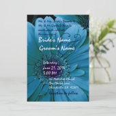 TURQUOISE Gerbera Daisy Hochzeit Einladung (Stehend Vorderseite)