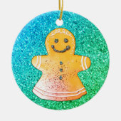 Turquoise Gingerbread Keramik Ornament (Vorne)