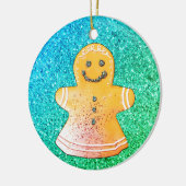 Turquoise Gingerbread Keramik Ornament (Links)