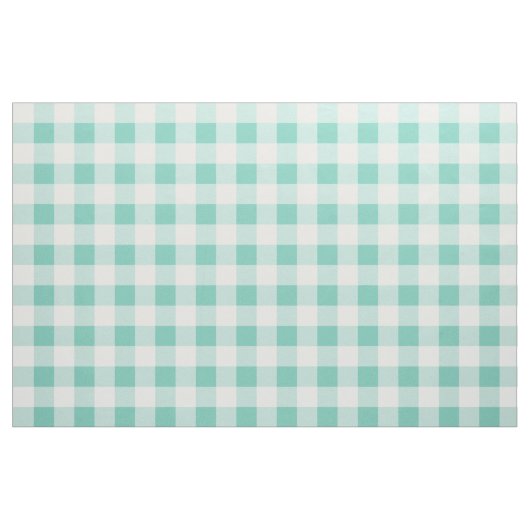 Turquoise Gingham Pattern Fabric Stoff (Yard (91,4 cm))