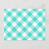 Turquoise Gingham Pattern Postkarte (Vorderseite)