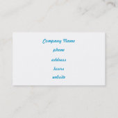 Turquoise Giraffe Print Business Card Visitenkarte (Rückseite)