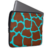 Turquoise Giraffe Print Laptop Sleeve (Vorne Rechts)