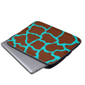 Turquoise Giraffe Print Laptop Sleeve (Vorne Knopf)