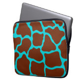 Turquoise Giraffe Print Laptop Sleeve (Vorderseite Links)