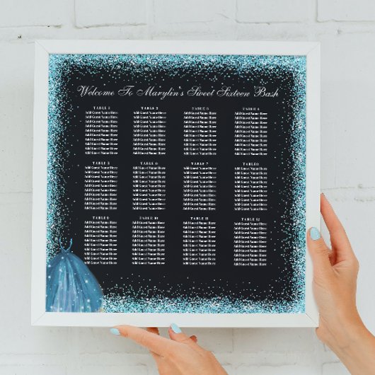 Turquoise Glitzer Foil Ballon Seekarte Fotodruck