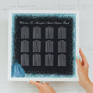 Turquoise Glitzer Foil Ballon Seekarte Fotodruck