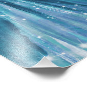 Turquoise Glitzer Foil Ballon Seekarte Fotodruck (Ecke)