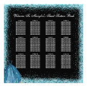 Turquoise Glitzer Foil Ballon Seekarte Fotodruck (Vorne)