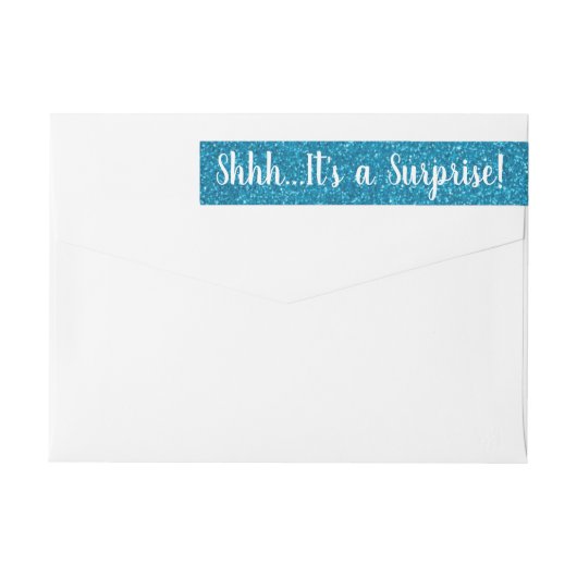 TURQUOISE Glitzer ÜBERRASCHEN Wrap Address Labels (Rückseite)