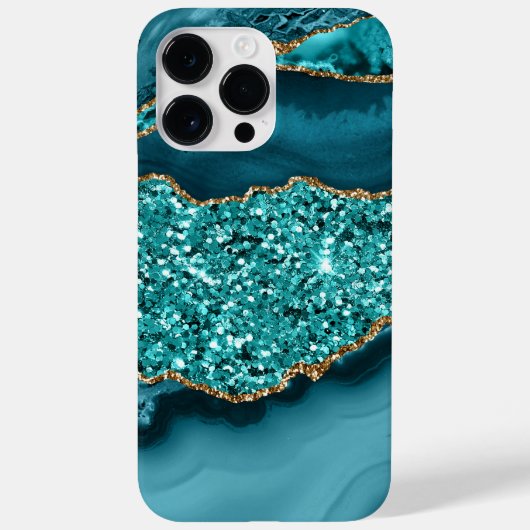 TURQUOISE & GOLD AGATE PATTERN Case-Mate iPhone HÜLLE (Rückseite)