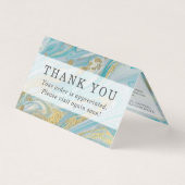 Turquoise & Gold Agate Stone Geode Dankeschön Kart (Vorderseite)