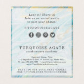 Turquoise & Gold Agate Stone Geode Dankeschön Kart (Innenseite Aufgefaltet)