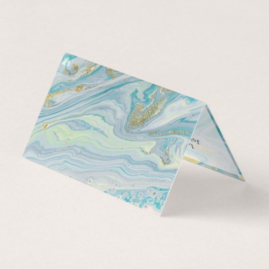 Turquoise & Gold Agate Stone Geode Dankeschön Kart (Rückseite)