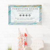 Turquoise & Gold Agate Stone Geode Marble Swirl Banner (Insitu)