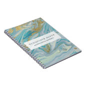 Turquoise & Gold Agate Stone Geode Marble Swirl Notizblock (Rechte Seite)