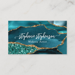 Turquoise Gold Aquamariner Glitzer Agate Einzigart Visitenkarte