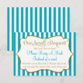 Turquoise Gold Baby Showcard Buchen Begleitkarte (Vorne/Hinten)