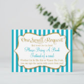 Turquoise Gold Baby Showcard Buchen Begleitkarte (Stehend Vorderseite)